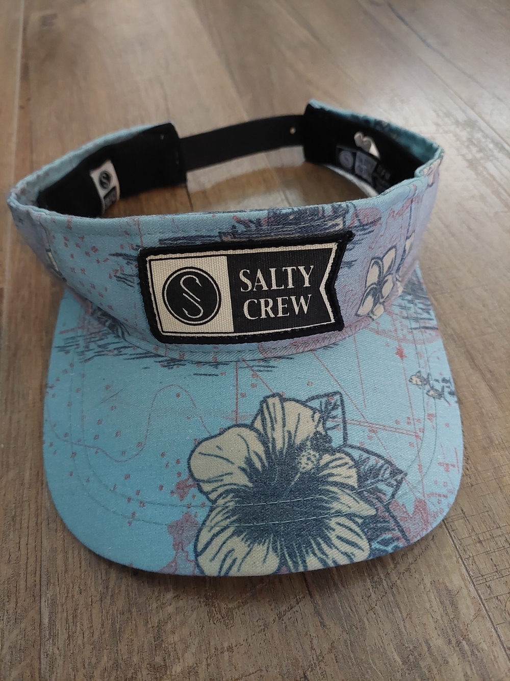 Salty Crew Visor ​Light Blue Tropical Surf Sun Hat Adjustable Snap Back
